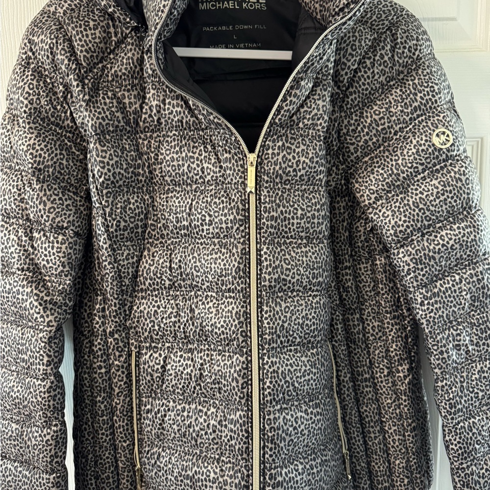 Michael Kors Women's Animal Print Puffer Jacket